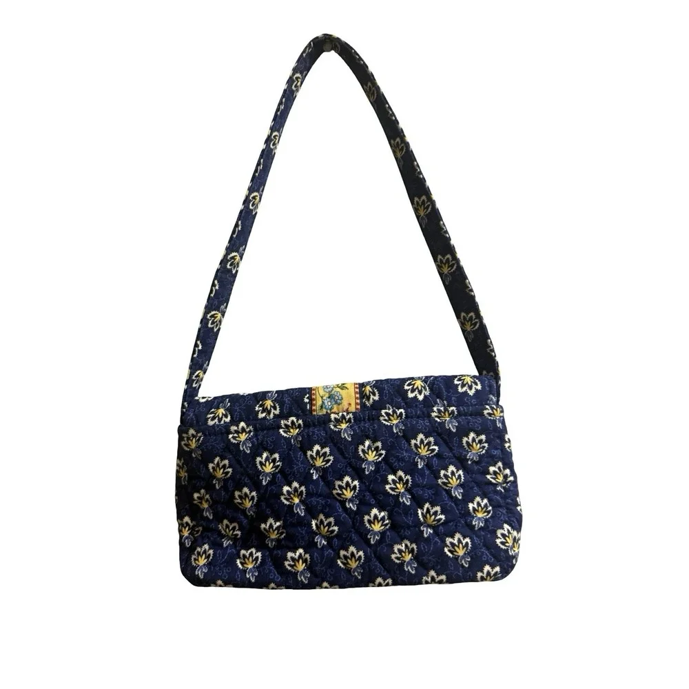 Vera Bradley Retired Jilly Madison Blue Quilted Shoulder Bag Purse Y2K Floral